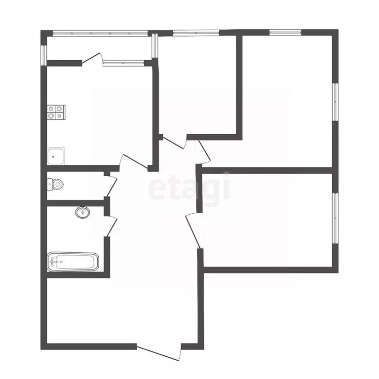 3-к кв. Тульская область, Тула просп. Ленина, 112Б (80.4 м) - Фото 1