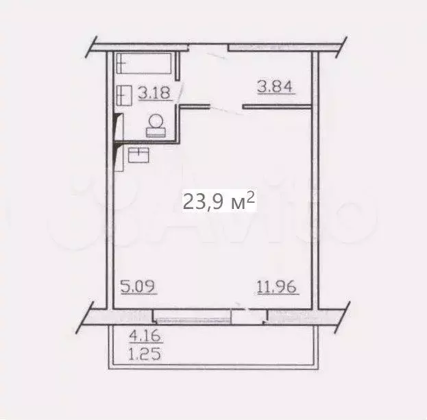 Квартира-студия, 23,9 м, 5/14 эт. - Фото 0