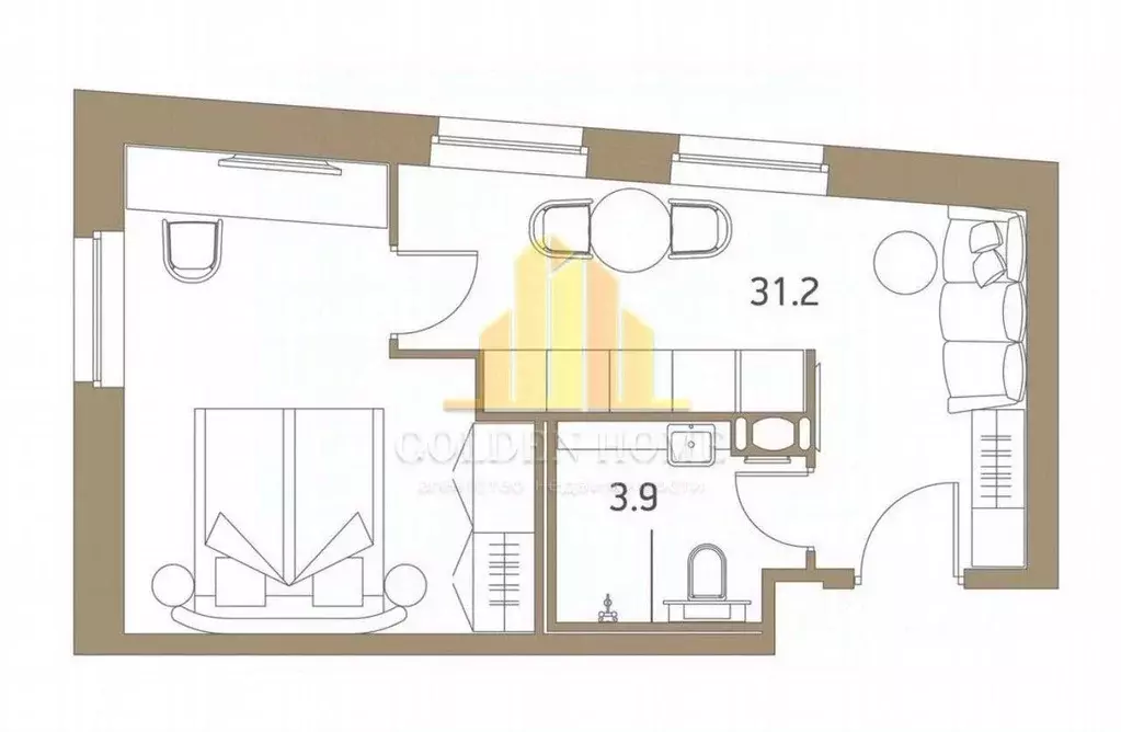 1-к кв. Санкт-Петербург Херсонский проезд, 6 (34.5 м) - Фото 1