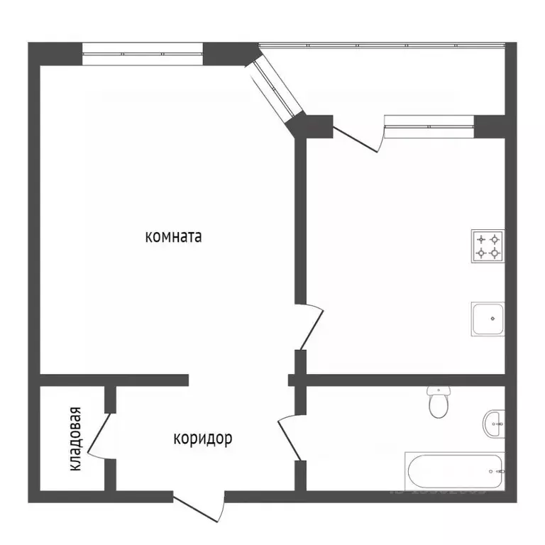 1-к кв. Ханты-Мансийский АО, Сургут ул. Иосифа Каролинского, 13 (38.4 ... - Фото 1