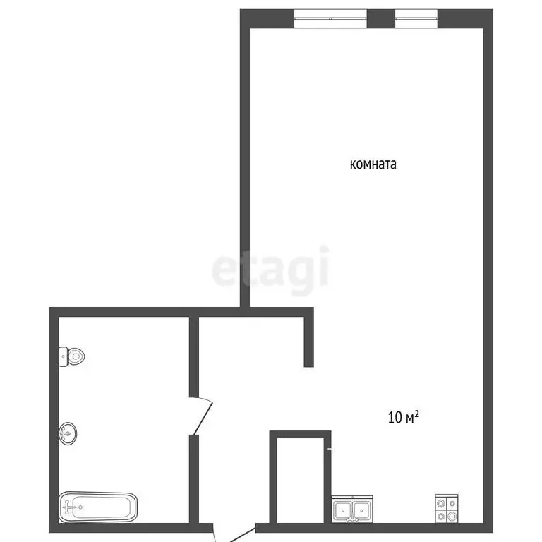 Квартира-студия: Тюмень, улица Тимофея Чаркова, 91 (29 м) - Фото 1