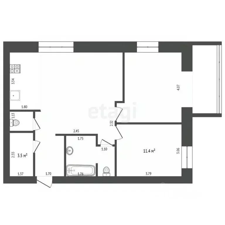 2-к кв. Вологодская область, Вологда ул. Карла Маркса, 19 (70.3 м) - Фото 1