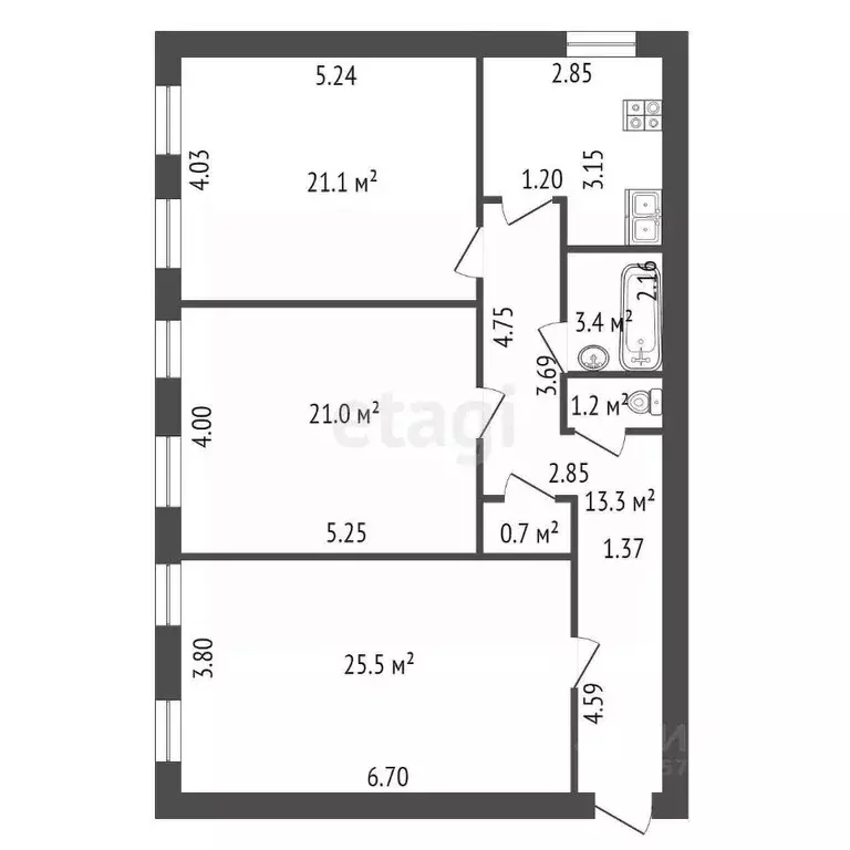 Комната Санкт-Петербург Кирилловская ул., 1 (21.0 м) - Фото 1