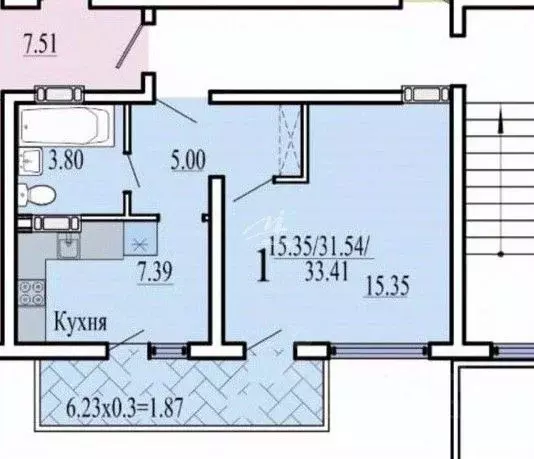1-к кв. Севастополь просп. Античный, 8Б (33.4 м) - Фото 2