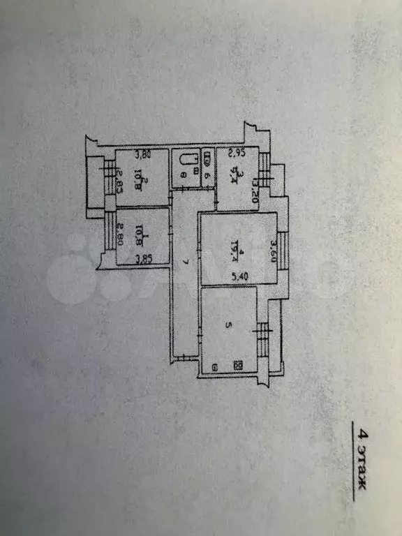 4-к. квартира, 87,3 м, 4/5 эт. - Фото 0