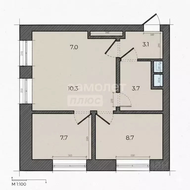 3-к кв. Московская область, Красногорск ул. Авангардная, 2 (42.0 м) - Фото 2