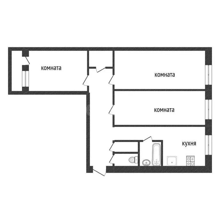 3-комнатная квартира: Кириши, проспект Ленина, 28 (71.1 м) - Фото 1
