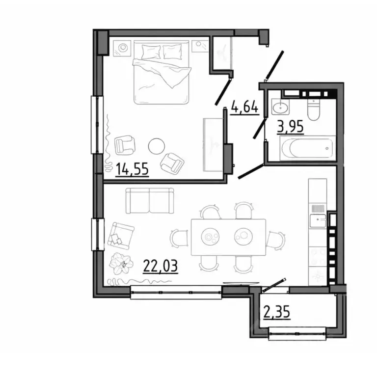 1-к кв. Крым, Белогорск  (45.87 м) - Фото 1