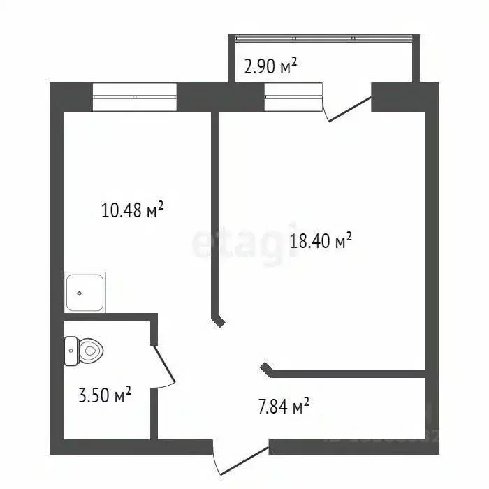 1-к кв. Красноярский край, Красноярск Соколовская ул., 54 (39.2 м) - Фото 1