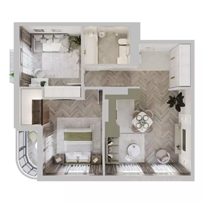 2-к кв. Омская область, Омск Кемеровская ул. (66.49 м) - Фото 1