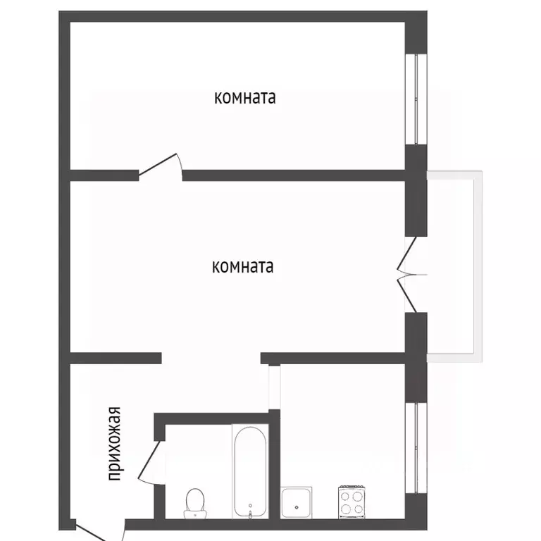 2-к кв. Бурятия, Улан-Удэ Октябрьская ул., 6 (42.9 м) - Фото 1