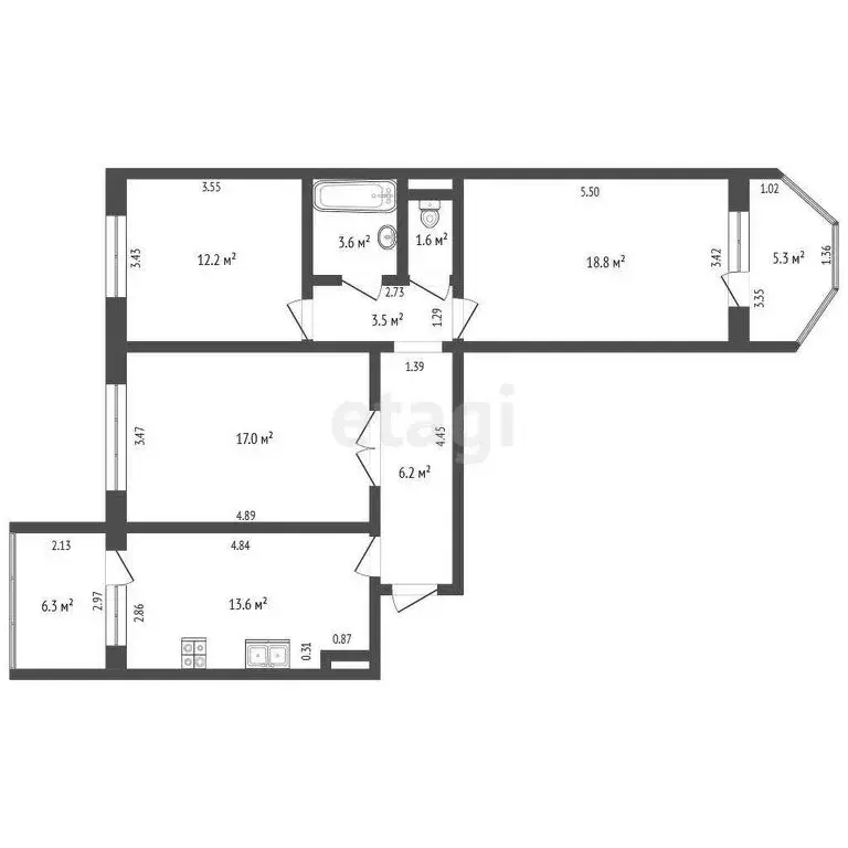3-комнатная квартира: Ростов-на-Дону, проспект Ленина, 105В (76.5 м) - Фото 0