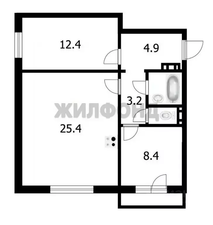 Квартира, 2 комнаты, 58 м - Фото 0