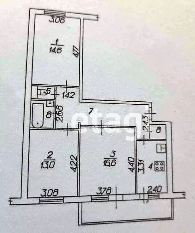 3-к кв. Ставропольский край, Ставрополь ул. Васякина, 192 (68.1 м) - Фото 2