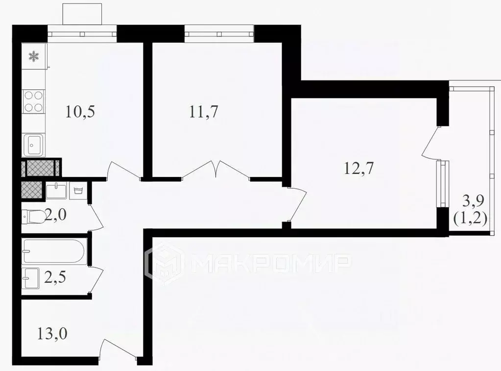 2-к кв. Москва ул. Берзарина, 32 (54.5 м) - Фото 2