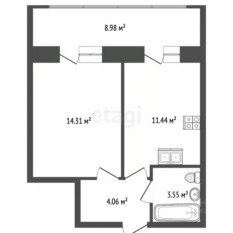 1-к кв. Марий Эл, Йошкар-Ола Сернурский тракт, 9 (42.2 м) - Фото 2