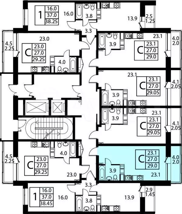 Квартира-студия, 29 м, 2/11 эт. - Фото 1