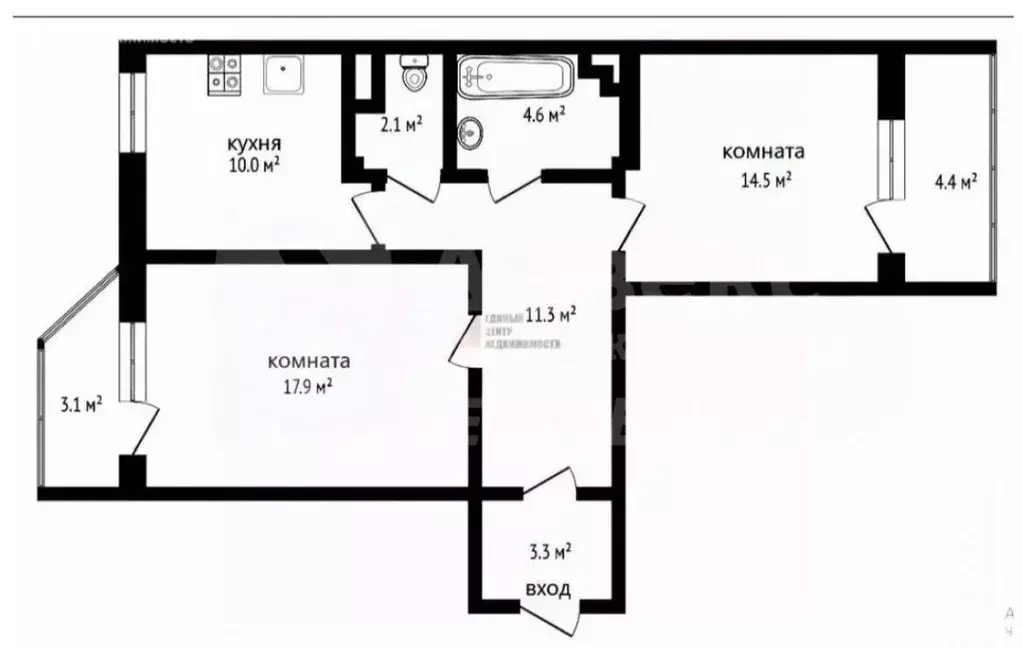 2-к кв. Тюменская область, Тюмень Широтная ул., 134к1 (65.0 м) - Фото 2