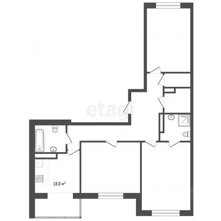 3-к кв. Алтайский край, Барнаул Власихинская ул., 65ак1 (89.6 м) - Фото 2