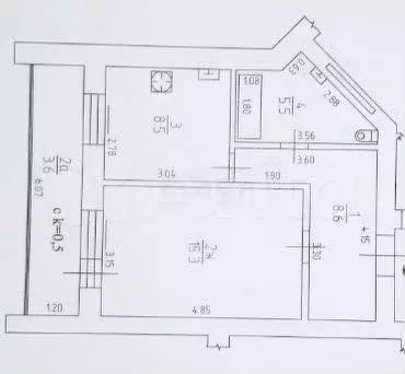 1-к. квартира, 41,5 м, 3/3 эт. - Фото 0