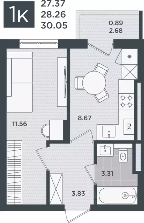 1-к кв. Калининградская область, Черняховск Маэстро жилой комплекс ... - Фото 1