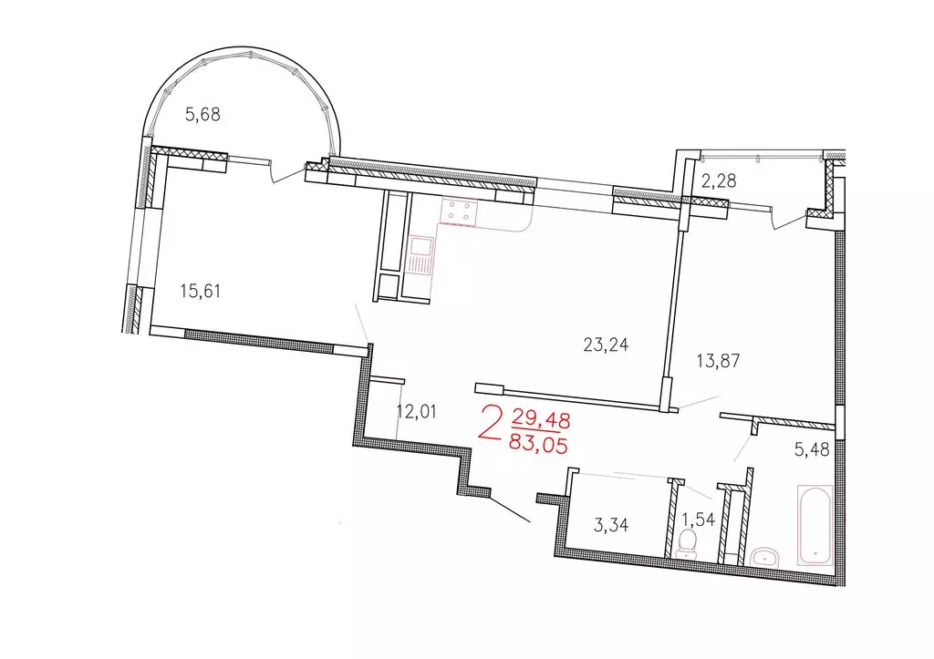 2-комнатная квартира: Тверь, Планерная улица, 8 (83.1 м) - Фото 1
