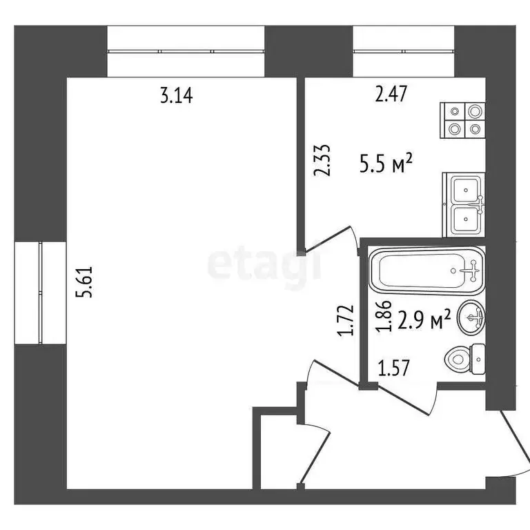1-комнатная квартира: Муром, Московская улица, 122 (31.1 м) - Фото 0