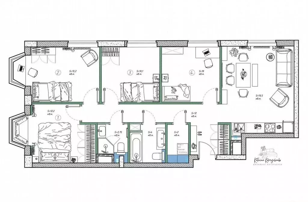 3-комнатная квартира: Москва, улица Архитектора Щусева, 5к2 (90 м) - Фото 1