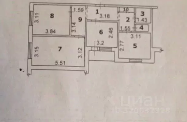 3-к кв. Белгородская область, Губкин ул. Королева, 16 (63.0 м) - Фото 0