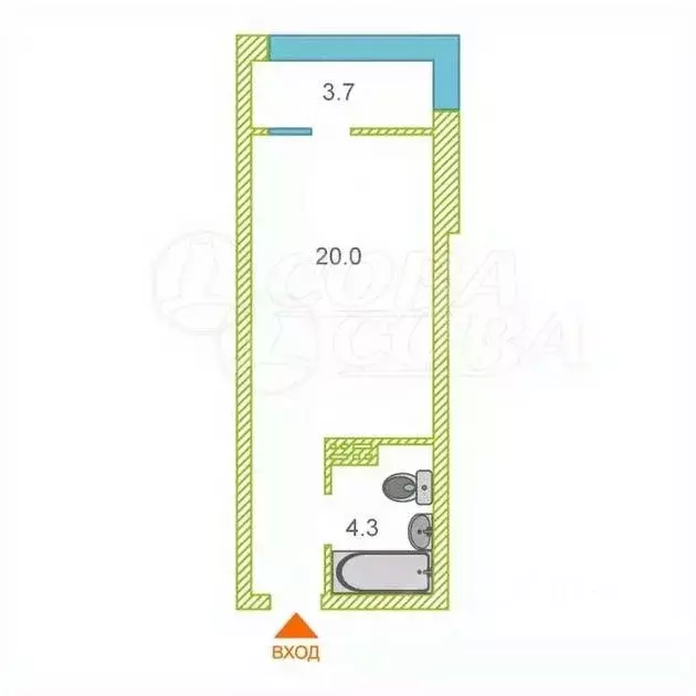Студия Курганская область, Курган Заозерный жилрайон, 6А мкр, ул. ... - Фото 2