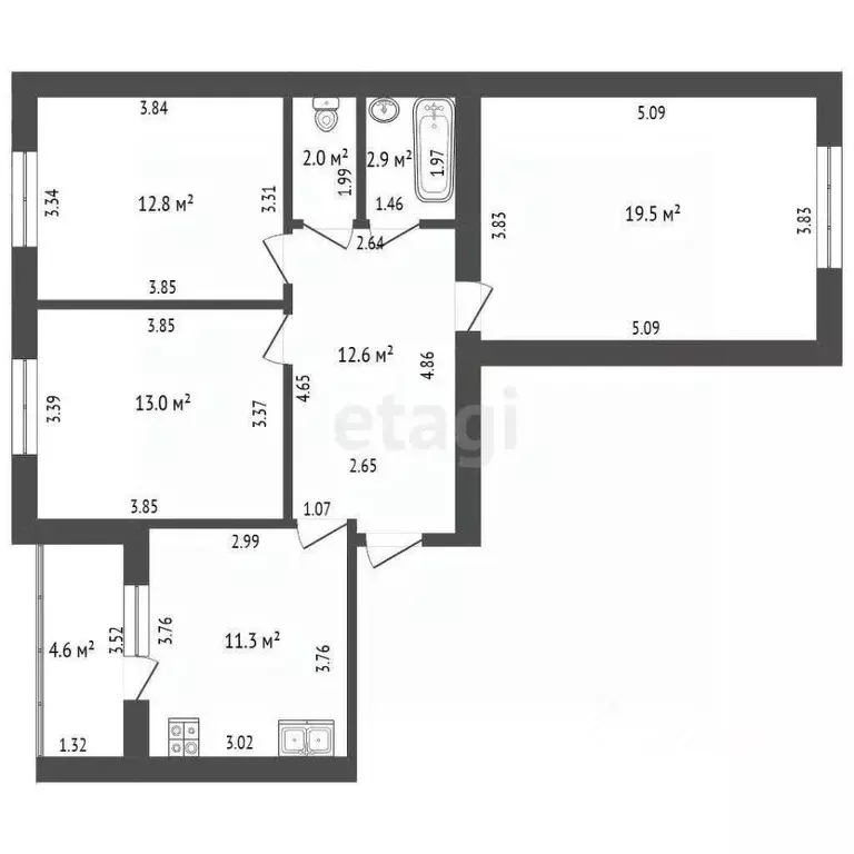 3-к кв. Башкортостан, Стерлитамак Солнечный мкр, ул. Юрматинская, 8 ... - Фото 1