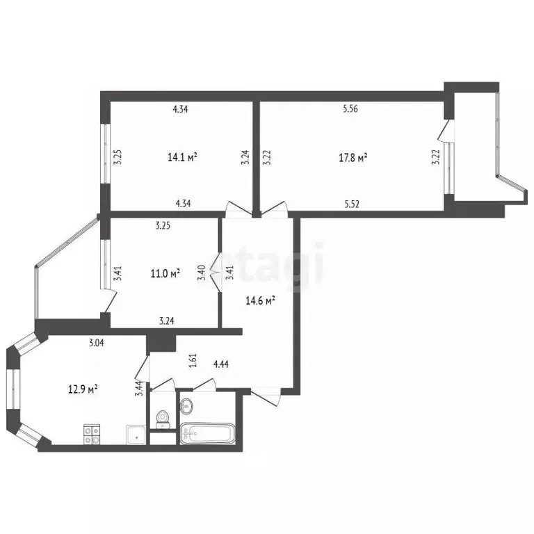 3-к кв. Москва Белореченская ул., 30 (77.0 м) - Фото 0