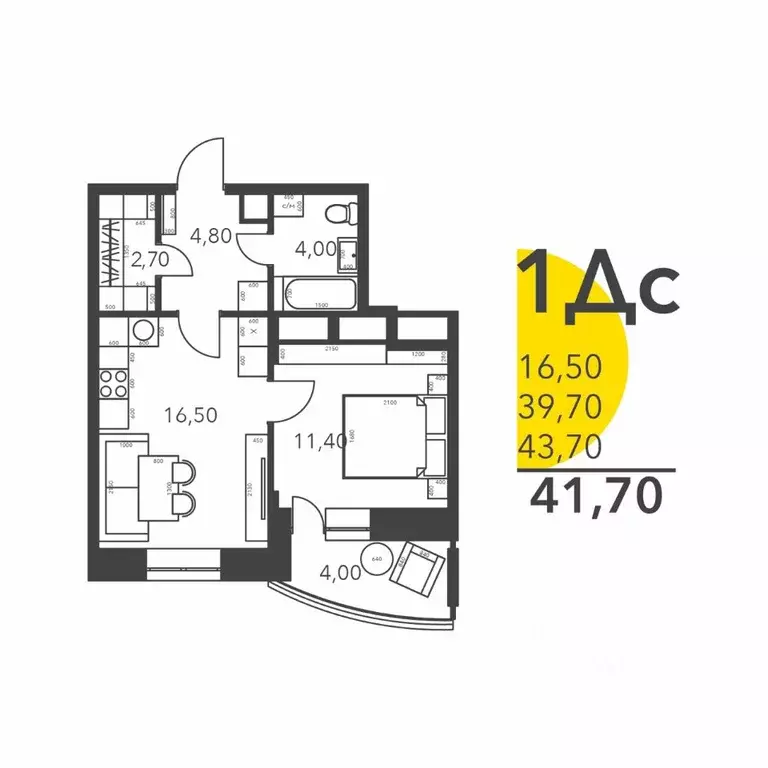 1-к кв. Московская область, Домодедово Востряково мкр, Оптима жилой ... - Фото 1