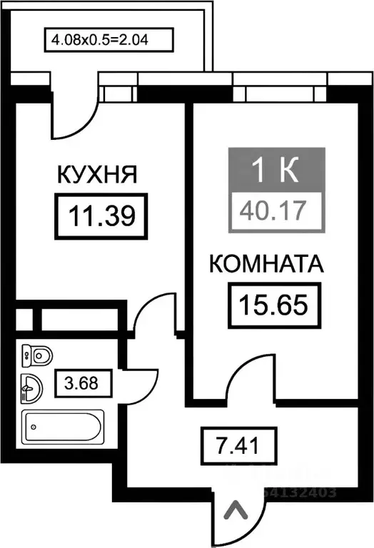 1-к кв. Краснодарский край, Краснодар ул. Бородинская, 156/2 (40.7 м) - Фото 1