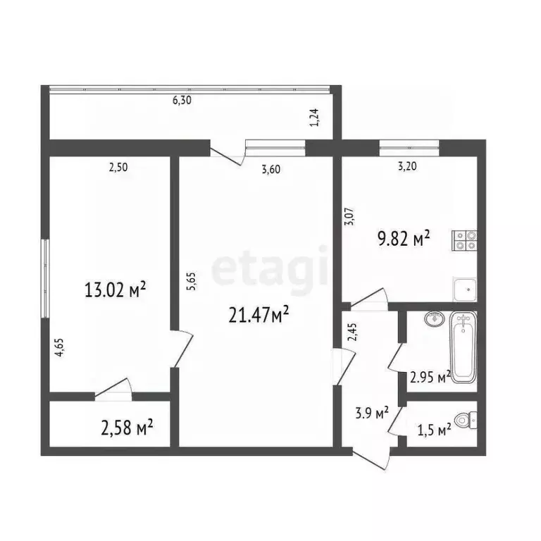 2-к кв. Ульяновская область, Ульяновск ул. Аблукова, 17 (58.0 м) - Фото 2