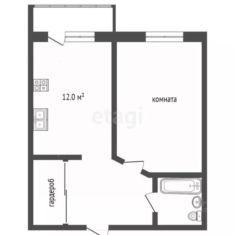 1-к кв. Ростовская область, Батайск ул. Ушинского, 61 (42.0 м) - Фото 1
