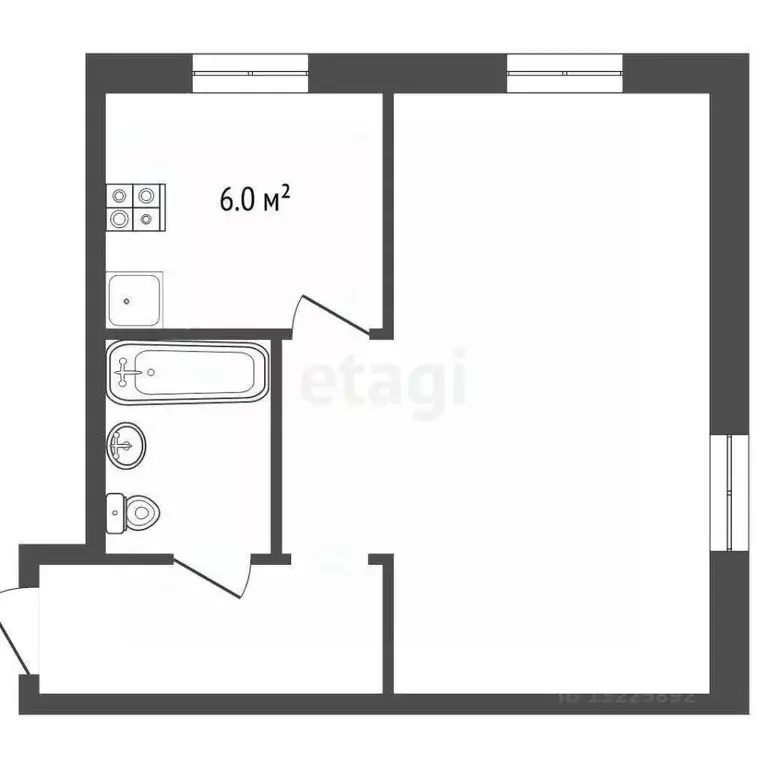 1-к кв. Вологодская область, Вологда ул. Горького, 89 (31.4 м) - Фото 2