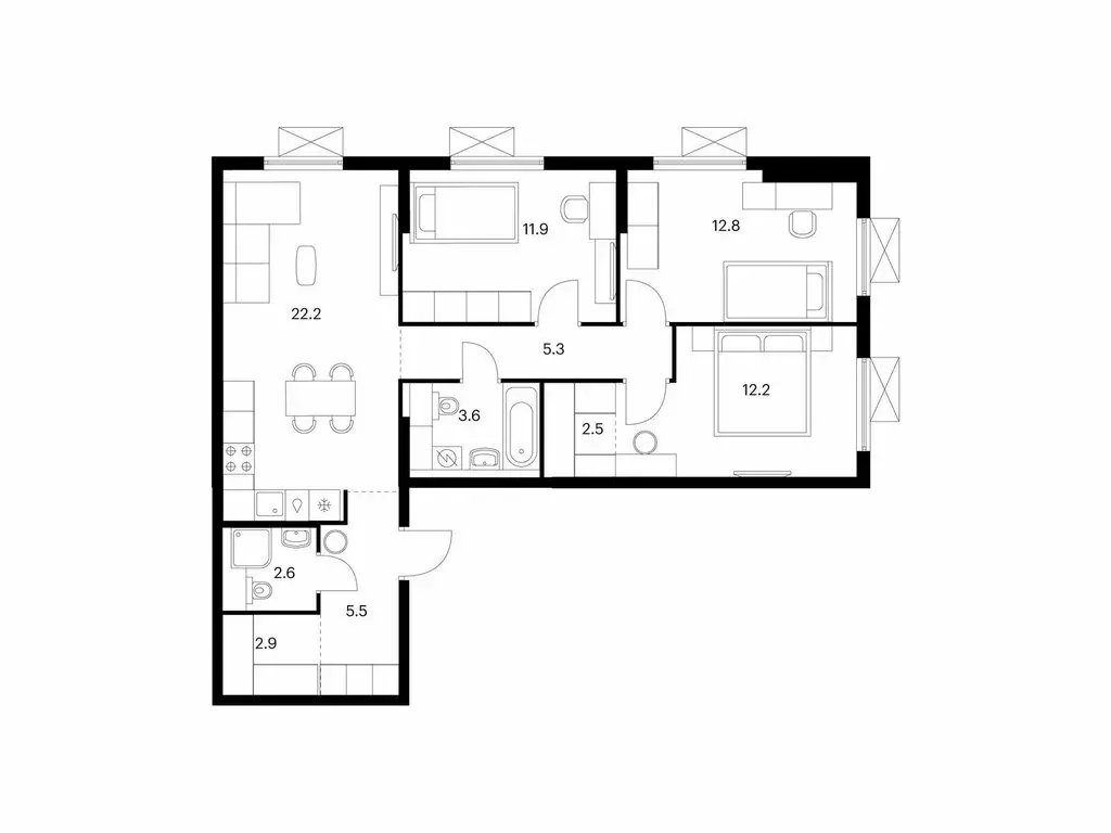 3-комнатная квартира: Мытищи, жилой комплекс Яуза Парк, к5 (81.5 м) - Фото 1