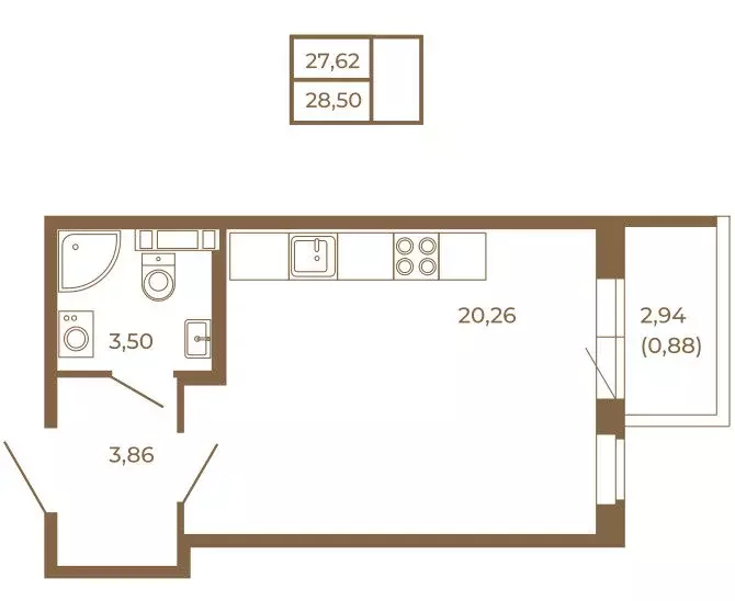 Квартира-студия: Сертолово, Златоглавая улица, 2к2 (28.5 м) - Фото 1