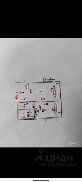 1-к кв. Липецкая область, Липецк ул. Леонтия Кривенкова, 37 (39.0 м) - Фото 2
