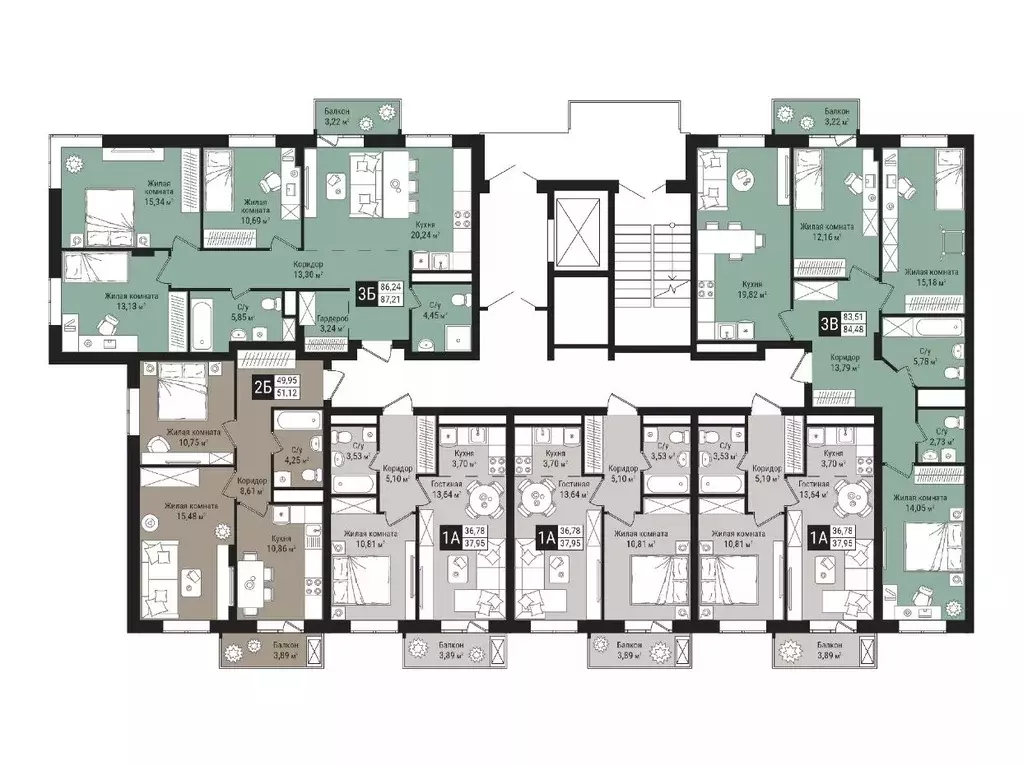 2-к кв. Татарстан, Казань ул. Симонова, 43 (51.12 м) - Фото 1