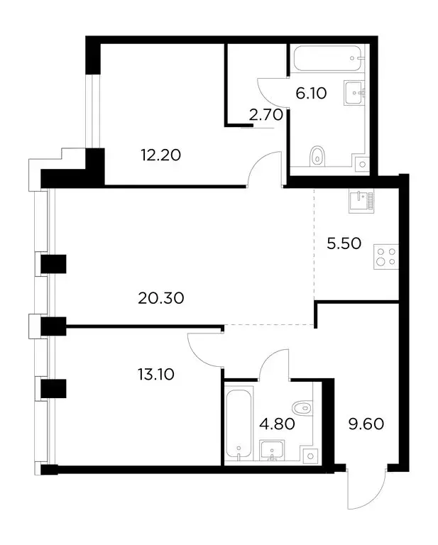 3-комнатная квартира: Москва, ЖК Инджой (74.2 м) - Фото 0