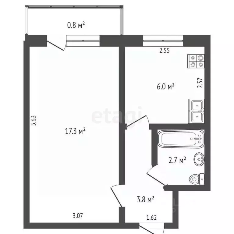 1-к кв. Ростовская область, Батайск ул. Гайдара, 8 (30.0 м) - Фото 1