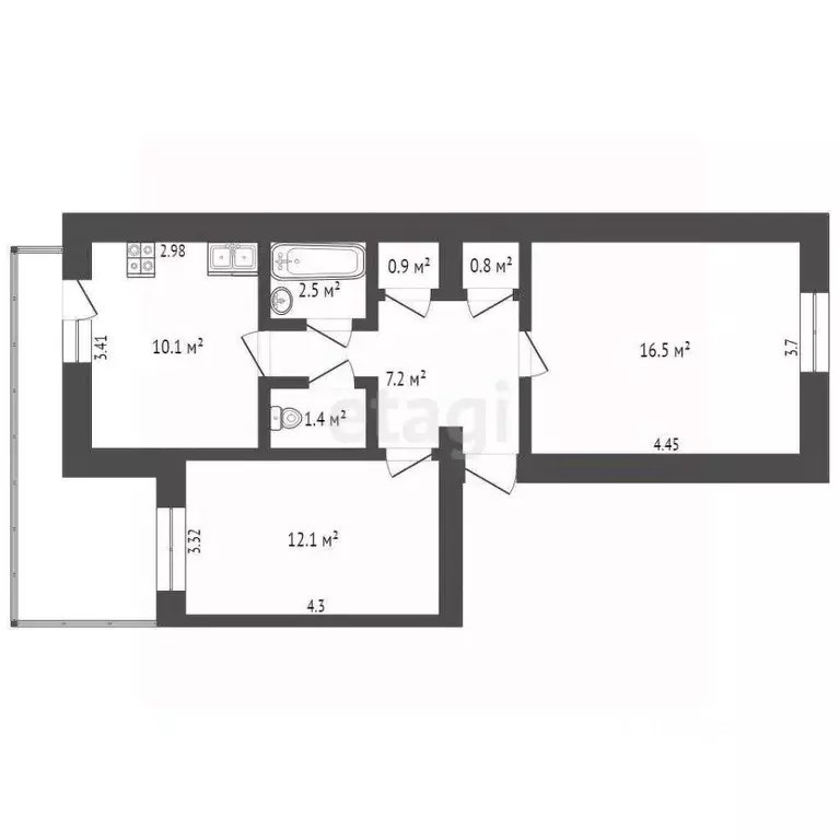 2-к кв. Крым, Джанкой ул. Толстого (52.0 м) - Фото 0