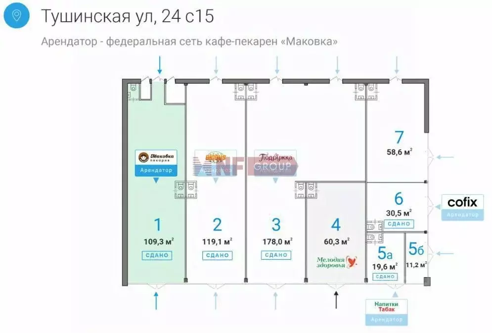 Торговая площадь в Москва Тушинская ул., 24С15 (109 м) - Фото 1