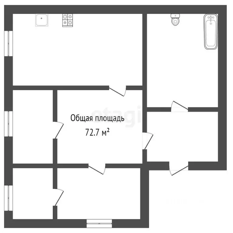 Дом в Брянская область, Почеп ул. Победы (73 м) - Фото 1