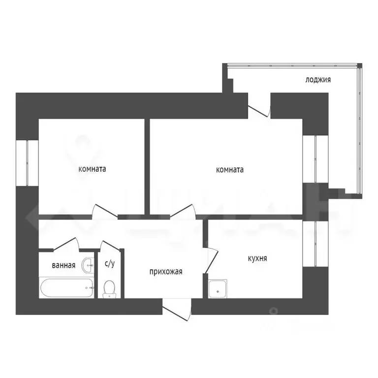 2-к кв. Тюменская область, Тюмень ул. Елизарова, 6 (52.0 м) - Фото 1