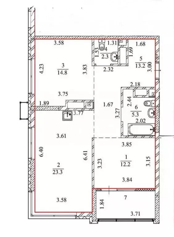 2-к кв. Свердловская область, Екатеринбург ул. Нагорная, 16 (75.0 м) - Фото 2
