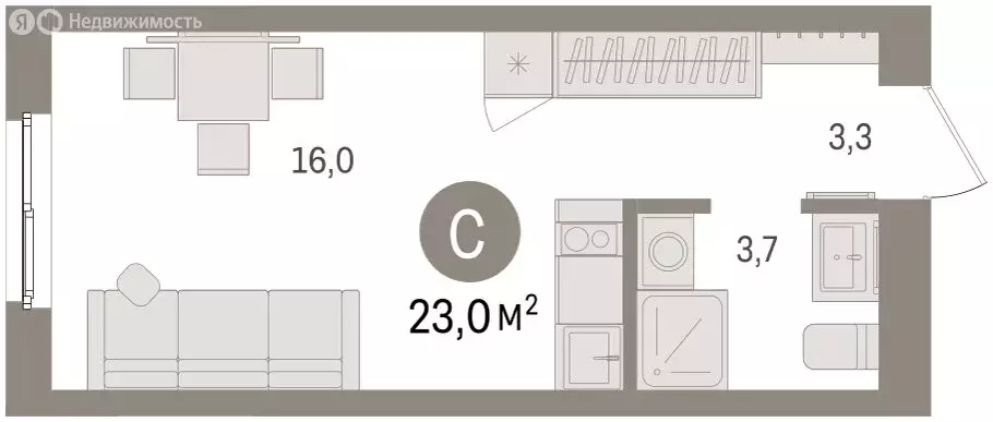 Квартира-студия: Пермь, улица Солдатова (22.97 м) - Фото 2