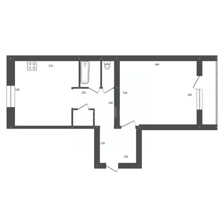 1-к кв. Амурская область, Белогорск ул. Чехова, 39Б (42.3 м) - Фото 2